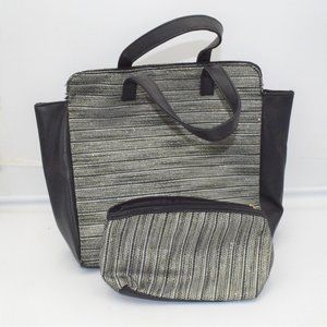 Black & Silver Tot4e w/matching Makeup Bag